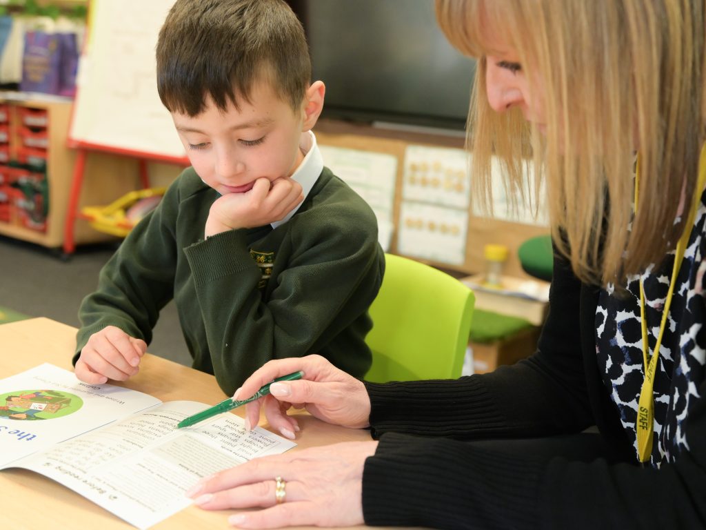 Prep School pupil reading