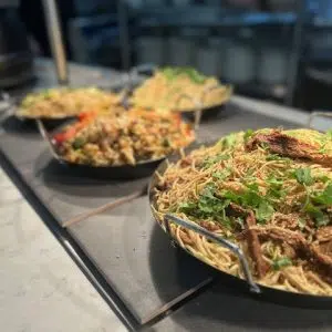 Food being served at Farringtons - noodles