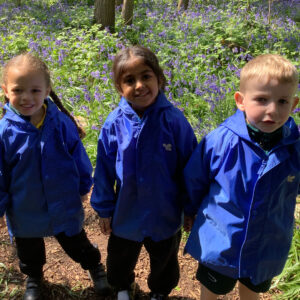 Pre-Reception pupils at Forest School