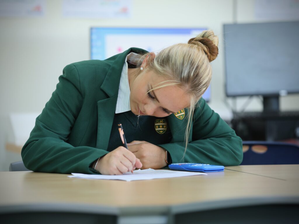 Senior School pupil in a maths lesson 2