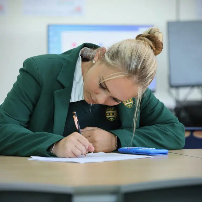 Senior School pupil in a maths lesson
