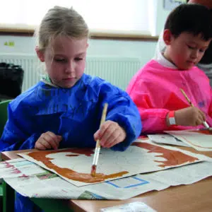 Prep School pupil painting