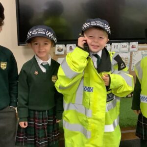 Early Years pupils dressed as police