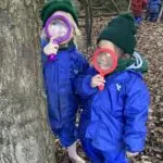 Early Years pupils in Forest School