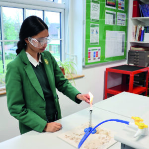 Senior School pupil in a Science lesson