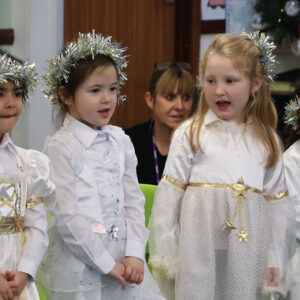 Prep School pupils as angels in the EYFS nativity