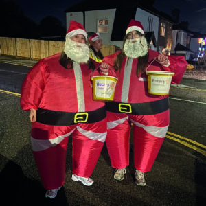 Sixth Form students helping collect money for the Rotary
