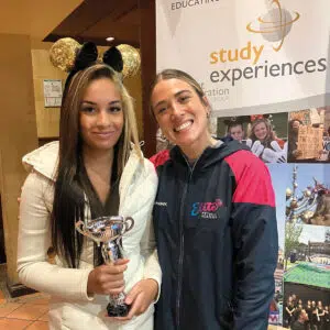 Senior School pupil with trophy