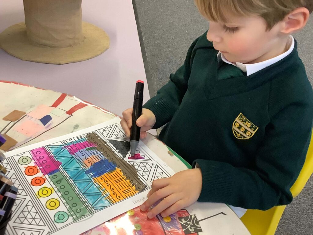 Early Years pupil colouring