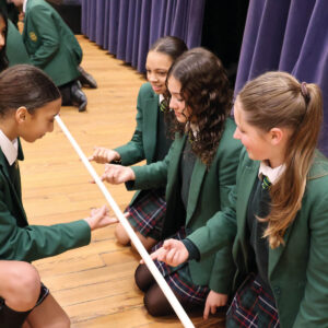 Senior School pupils participating in team building