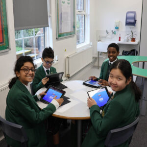 Prep School pupils completing the Maths Quiz