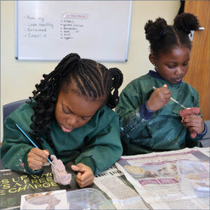 Year 1 pupils in an Art lesson