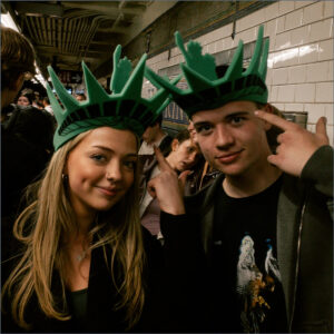 Sixth Formers posing in New York