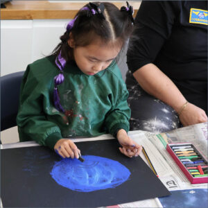 Year 1 pupil drawing at Space Day