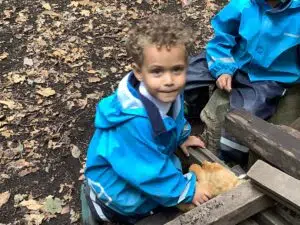 Early Years pupil at Forest School