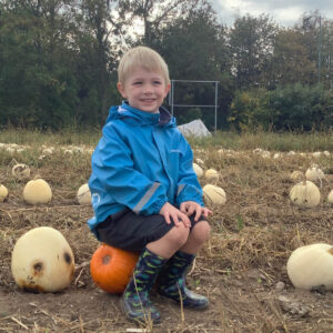 Early Years pupil at the pumpkin field